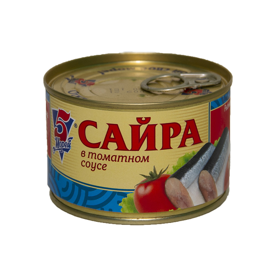 Категории :: Морепродукты, консервы :: Сайра :: Сайра в т/с 230 г (5 Морей)